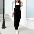 thumbnail image 3 of Loose-Fitting Fleece Overalls for Women Winter Casual Adjustable Warm Pockets, 3 of 9