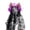 A003- Purple, variant on Halloween Headband Veil, Halloween Floral, Day of The Dead, Black Tulle, Women Black Veil Headpiece with Artificial Flowers for Party, 24X22X8 Inch 1 Piece