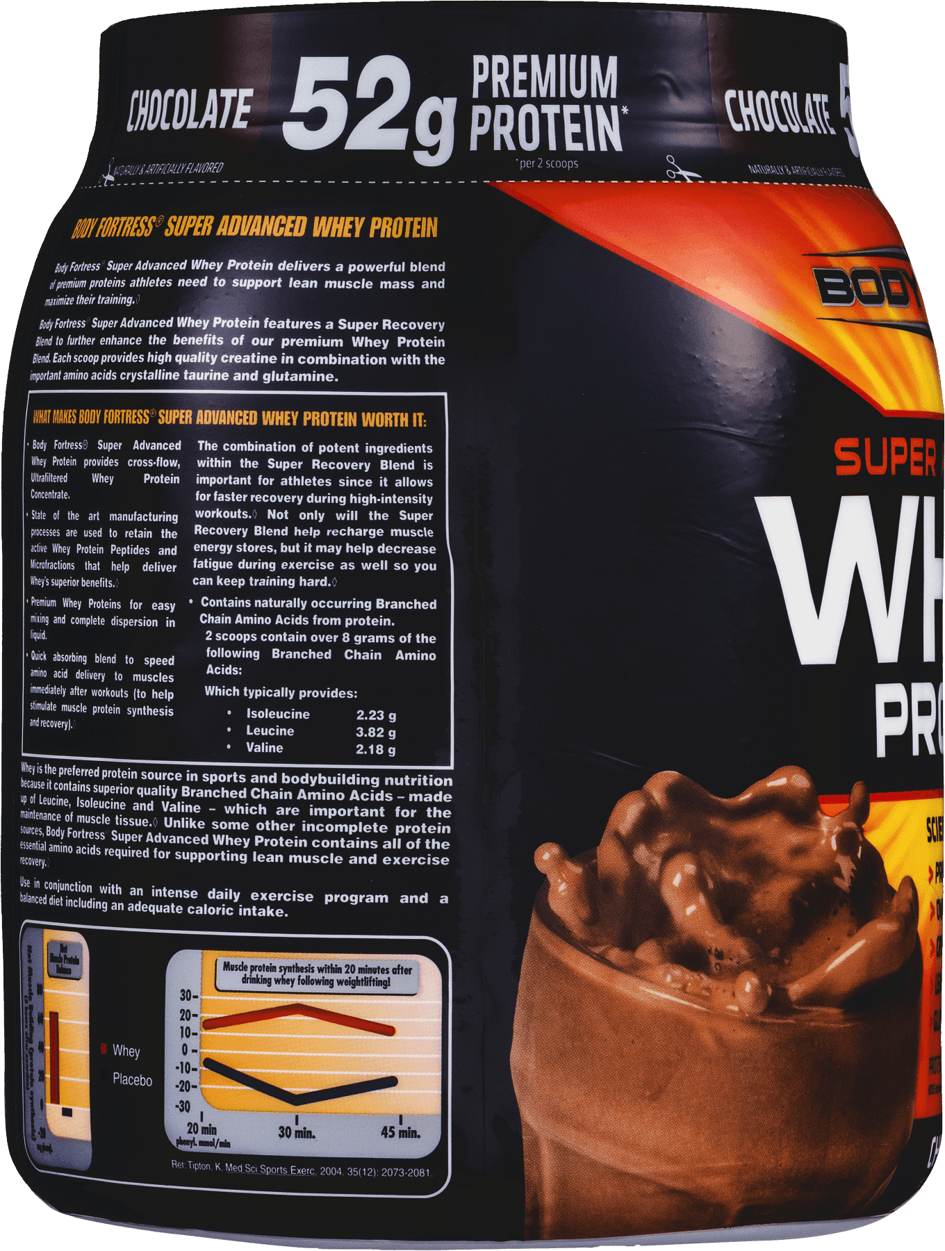 Body Fortress Super Advanced Whey Protein Powder, Chocolate, 1.95 lbs.