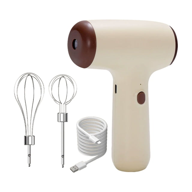 CHENMEI Household Cordless Mixer USB Rechargeable Handheld Egg Beater with 2 Removable Mixers 4 Speed Baking At Home Kitchen Lightweight and Portable