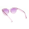 thumbnail image 2 of Girls Child Size Engraved Bling Foil Plastic Round Horn Rim Sunglasses Purple, 2 of 4