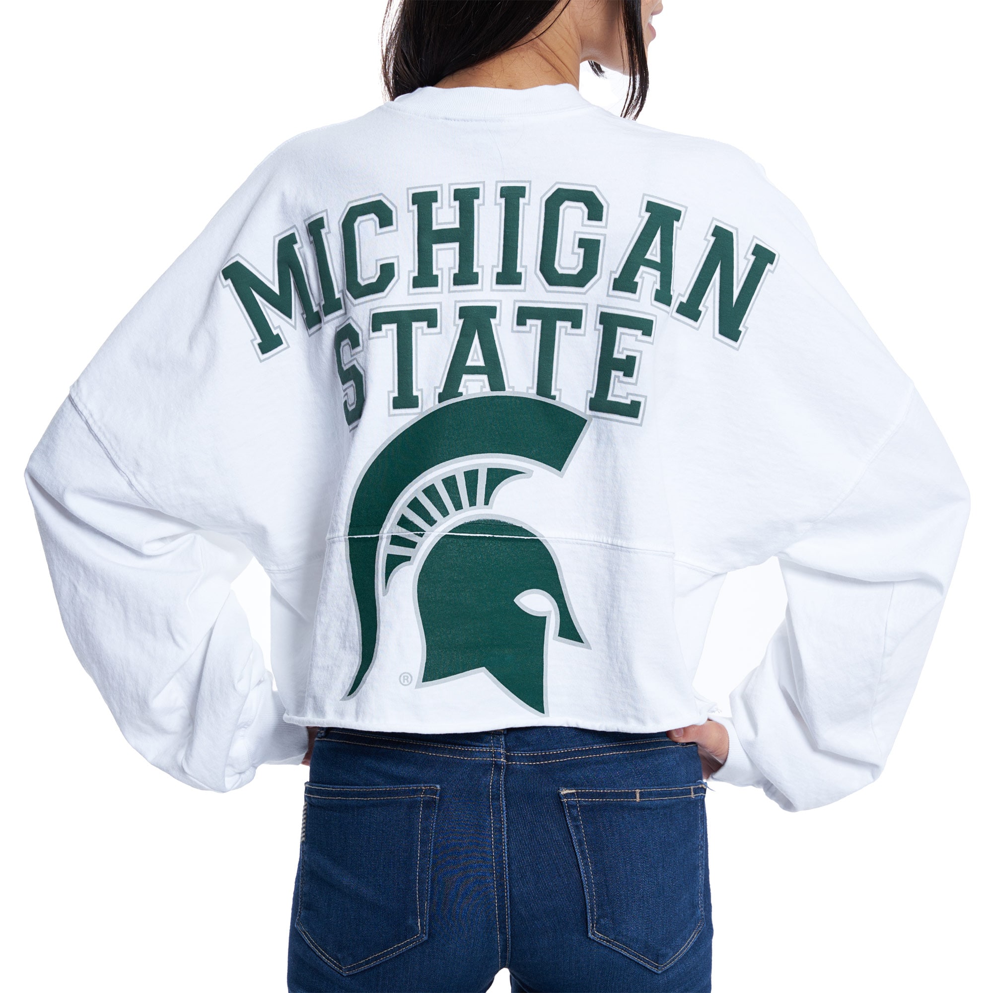 michigan state cropped sweatshirt
