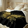 thumbnail image 2 of Gold Butterfly Throw Blanket Fuzzy Soft Plush Blanket Black Butterfly Fleece Blanket for Adults Women Girls Valentine''s Day (50"x60"), 2 of 6