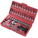 46-In-1 Kit d'outils multi-usages de socket Set & Chaussettes de précision - Durable & Pratique dans le cas de l'outil de transport de chrome acier Vanadium, Multi-Utilité de transport Case