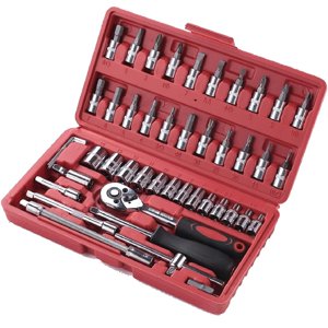 46-In-1 Kit d'outils multi-usages de socket Set & Chaussettes de précision - Durable & Pratique dans le cas de l'outil de transport de chrome acier Vanadium, Multi-Utilité de transport Case