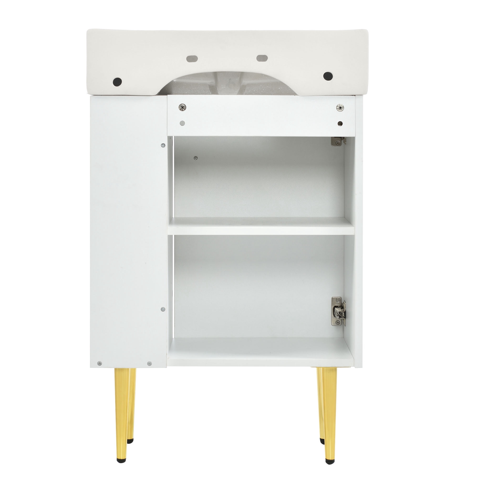 Harper & Bright Designs 21.6" Bathroom Cabinet Vanity with Sink Combo, White Bathroom Storage Cabinet