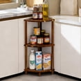 thumbnail image 4 of Corner Shelf Shower Caddy Stand 3 Tier for Bathroom, Space Saving Shower Organizer Corner Stand, Bathroom Shelves for Inside Shower - Home Decor & Bathroom Storage Acacia, 4 of 7