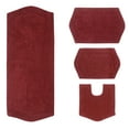 thumbnail image 3 of Home Weavers Waterford Collection 100% Cotton Non-Slip Bathroom Rug Set Machine Washable Bathroom Rug, Bath Rug, U Shaped Contour, Runner, Red Color 4 Piece Bath rug set, 3 of 8