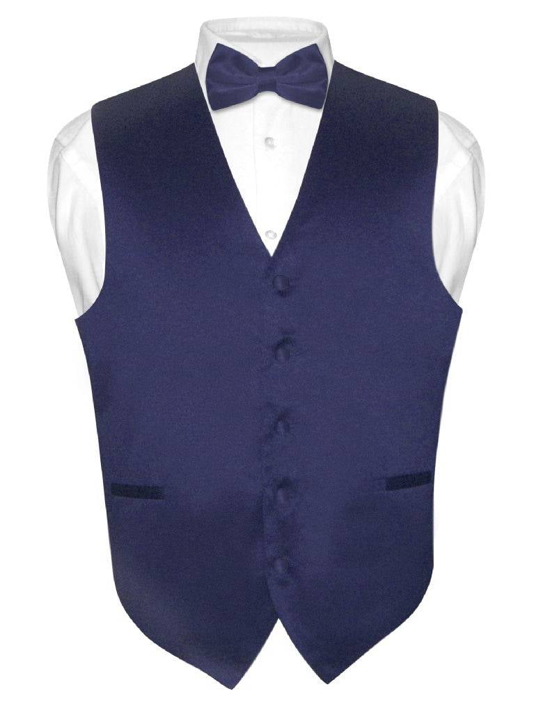 Retreez Men's Solid Color Woven Vest with Tie Bow Tie 3 Pieces Gift Set