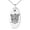 Silver, variant on Stainless Steel Mayan Jaguar Rune Engraved Small Oval Charm Pendant Necklace