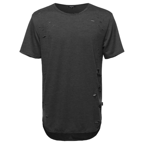 FashionOutfit Men's Distressed Tee Shirt