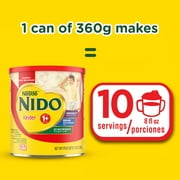 NIDO Kinder 1+ Powder Beverage Mix, Immunity Toddler Milk with Vitamins A, C, D, Iron to Support Growth, 12.6 oz Canister