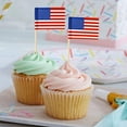 thumbnail image 5 of 100 Pcs USA American Flag US Toothpick Flags Cupcake Toppers For Sandwiches Appetizers Cake Cocktail Independence Day 4th of July Decor, 5 of 10