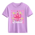 thumbnail image 4 of Riecok 100th Day of School Shirts Boys Girls Crewneck Celebration Tees Funny Colorful Printed Short Sleeve Tops, 4 of 8