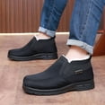 thumbnail image 2 of Snow Boots for Men Canvas Warm Furry Lined Low Top Slip on Non Slip Winter Walking Sneakers Loafers, 2 of 8