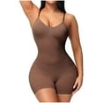 thumbnail image 2 of BLTIBY Tank Top Bodysuit for Women U Neck Solid Color Shorts Jumpsuit Tummy Control Seamless Shapewear Comfy Fashion Bodysuits Coffee S, 2 of 9