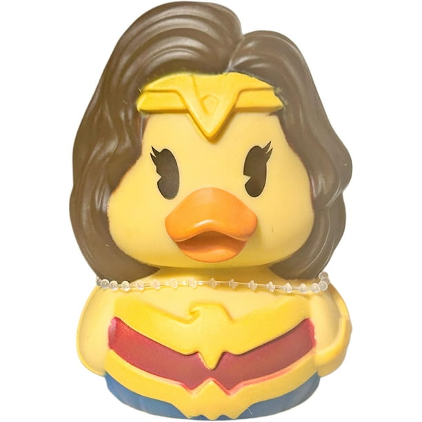 Juguete de baño de goma con forma de pato Just Play para mujer superhéroe, 8 cm
