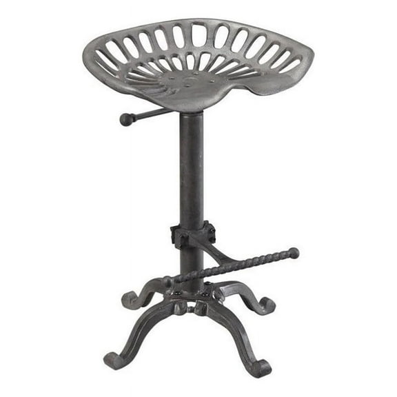 Bowery Hill 22.5" Traditional Metal Stool in Industrial Brown