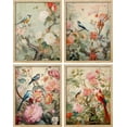 thumbnail image 2 of PixonSign Framed Wall Art Chinoiserie Bird and Flower Vintage Asian Inspired Floral Illustrations Posters, Set of 4 Multicolor Nature Wilderness Canvas Prints for Home Decor - 11"x14" Natural, 2 of 5