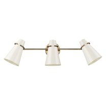 Golden Lighting Reeva 3-light Vanity in Modern Brass and Glossy Ecru shade