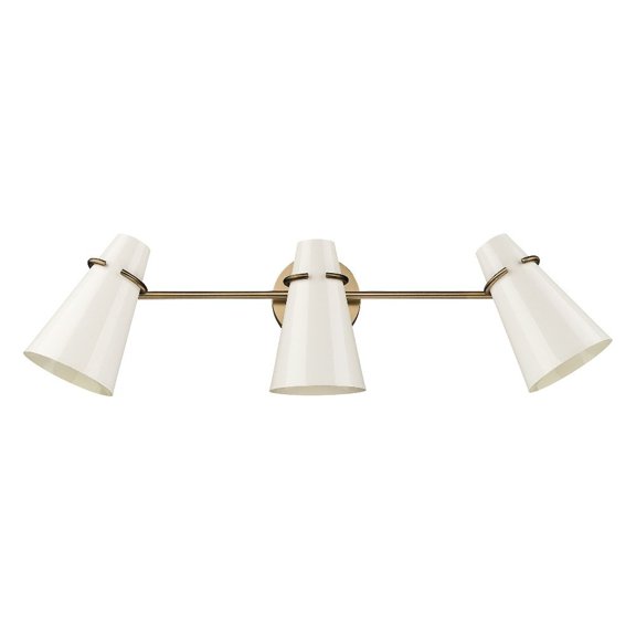Golden Lighting Reeva 3-light Vanity in Modern Brass and Glossy Ecru shade