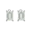thumbnail image 2 of SuperJeweler 1 1/2 Carat Emerald Shape Moissanite Stud Earrings in 14 Karat White Gold for Women, 2 of 6