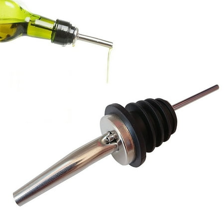 Wine Bottle Canister 8 PCS Barware Stainless Steel Bottle Pourer Stopper Dispenser Olive Oil Liquor Liquor Bottle Speed Pourers Flow Wine Beer Bartend Tool with Dust Cap ()