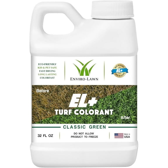 Turf Colorant – Lush Green Lawn Spray Paint for Dead, Faded & Dormant Grass – Grass Paint – Long-Lasting Organic Green Dye – Easy to Apply – Concentrate – (32 fl oz) (Classic Green)