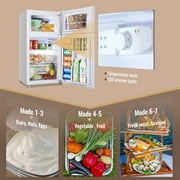 WANAI 3.5 Cu.ft Mini Fridge with Freezer 2 Door Compact Refrigerator Adjustable Thermostat White New