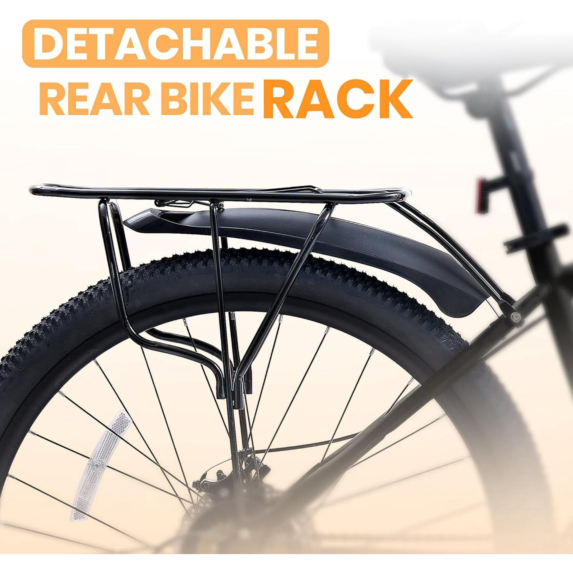 26 Inch Mountain Bike for Men, NEORIVERE 21-Speed Men's Mountain Bike with Suspension Fork, Dual Disc Brakes, Rear Rack & Internal Cable