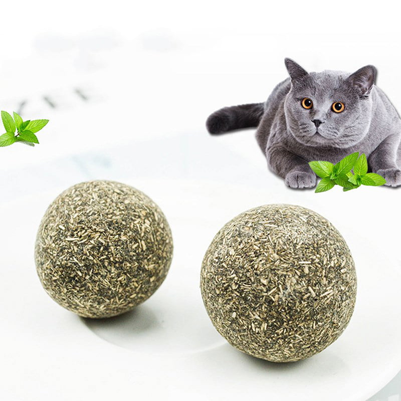 Pet Cat Natural Catnip Treat Ball Home Chasing Toys Healthy Safe Edible Treating 