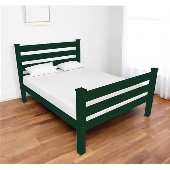 HomeRoots 548163 Dark Green Solid Wood Queen Size Bed Frame