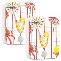 Yayeee 2-Pack Plug in LED Night Lights with Light Sensors Motion Detectors, Beach Crab