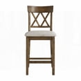 thumbnail image 5 of 2-Piece Light Oak Finish Counter Height Dining Chairs with Padded Seat and Double Cross Back, 5 of 5