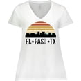 thumbnail image 3 of Inktastic El Paso Texas Skyline Retro Women's Plus Size V-Neck T-Shirt, 3 of 5
