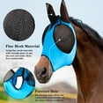 thumbnail image 5 of Máscara contra moscas para caballos, suministros para caballos, máscaras contra moscas para caballos con orejas, malla fina suave con protección UV, máscaras (azul), 5 of 5