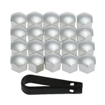20pcs Universal 17mm Wheel Nut Covers Lug Nut Caps Screw Protector , Chrome, 17mm