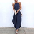 thumbnail image 4 of Leutsin Robe Longue Sans Manches en Denim Ample pour Femmes Grande Taille Couleur Unie, 4 of 8