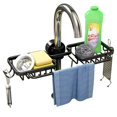 thumbnail image 4 of Estante de almacenamiento para grifo de cocina, estante para tanque de fregadero de lavavajillas, cesta de drenaje, suministros para cepillos de esponja, estante de almacenamiento Daquan, 4 of 4