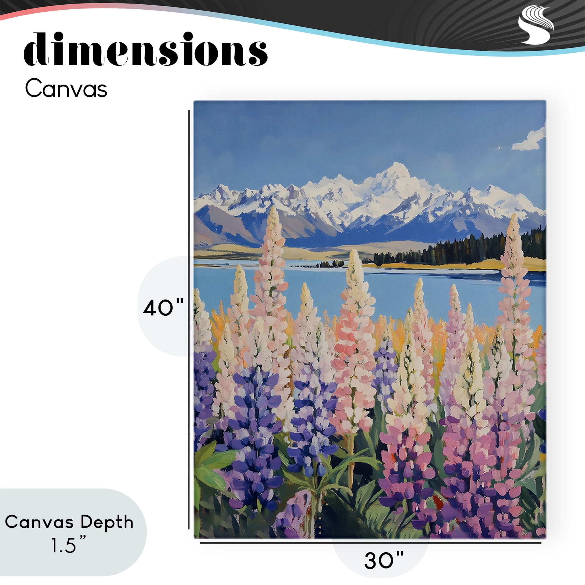 Stupell Industries Mountains & Wildflowers by Lake Canvas Wall Art, design by The Prints Vibe