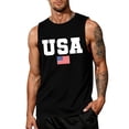 thumbnail image 2 of LNZGNM Mens Graphic Tank Tops Big and Tall 4th of July Shirts Casual American Flag Muscle Sleeveless Tank Tops Vacation Tee,Black 2XL, 2 of 4