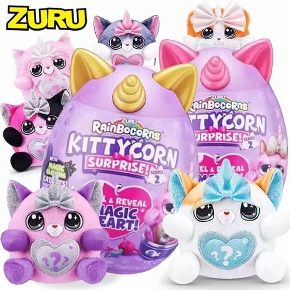 ZURU Rainbocorns Kittycorn Surprise Series 2 Generation Cartoon Plush Dolls Girls Toys Holiday Gifts for Children