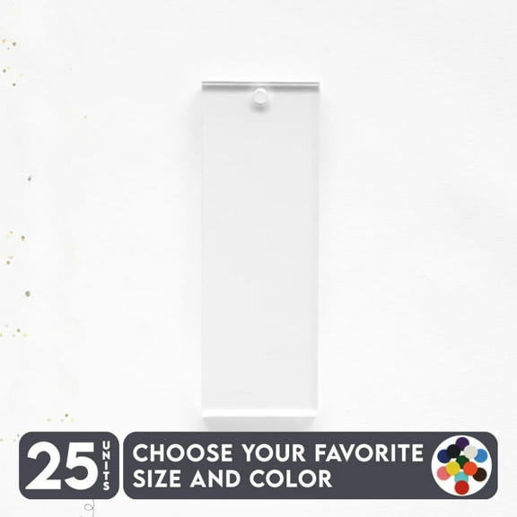 25 Units Acrylic Keychains Rectangle Bars 1/8" Thick – Clear or Solid Color – (Size 2.5") Made in USA