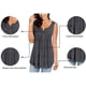 thumbnail image 3 of Blusas de verano sin mangas con cuello en V para mujer, de color sólido, informales, con botones Fokelyi WRHS-30-3, 3 of 3