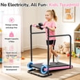 thumbnail image 2 of AKLUER Manual Treadmill for Kids, Fixed 10% Incline Non-Powered Walking Pad, Max 220lbs Capacity with Handrail & Display Screen, Eco-Friendly Manual Walking Running Machine for Home, 2 of 7