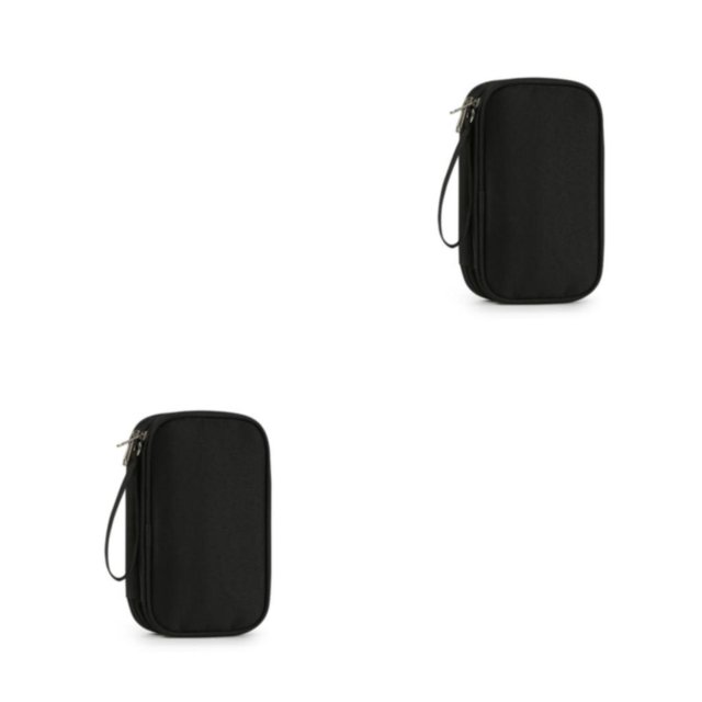 Cateissary Bolsa de almacenamiento para cables de auriculares, para viajes, senderismo, pesca, red interior portátil, organizador de auriculares, Negro 2piezas
