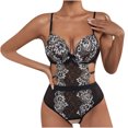 thumbnail image 1 of Mujeres Sexy cuello en V lencería encaje ahueca hacia fuera ropa de dormir Sling ropa interior mono Fridja  nalpqowj38000, 1 of 8