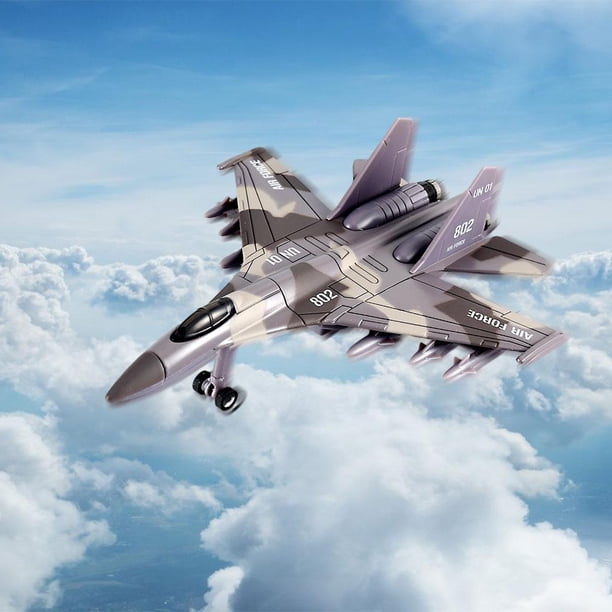 Modelo con vehículo, decoración de mesa, juego de exhibición, avión de extraíble fundido a presión, caza a reacción para niños, regalos prese Su 35 marrón
