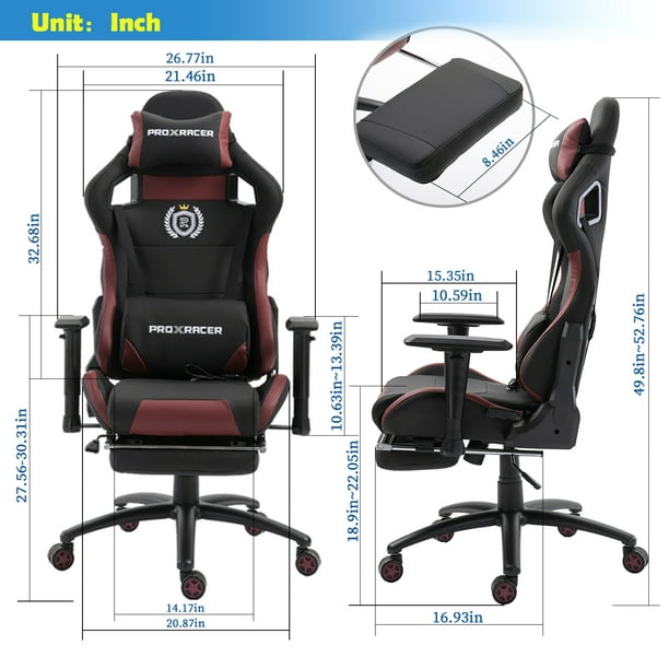 High Back Racing Gaming Chair Office, Recliner Computer Desk Chair