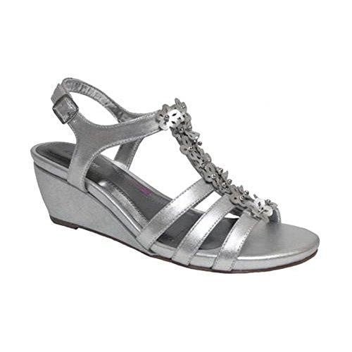 comfortable silver wedge sandals